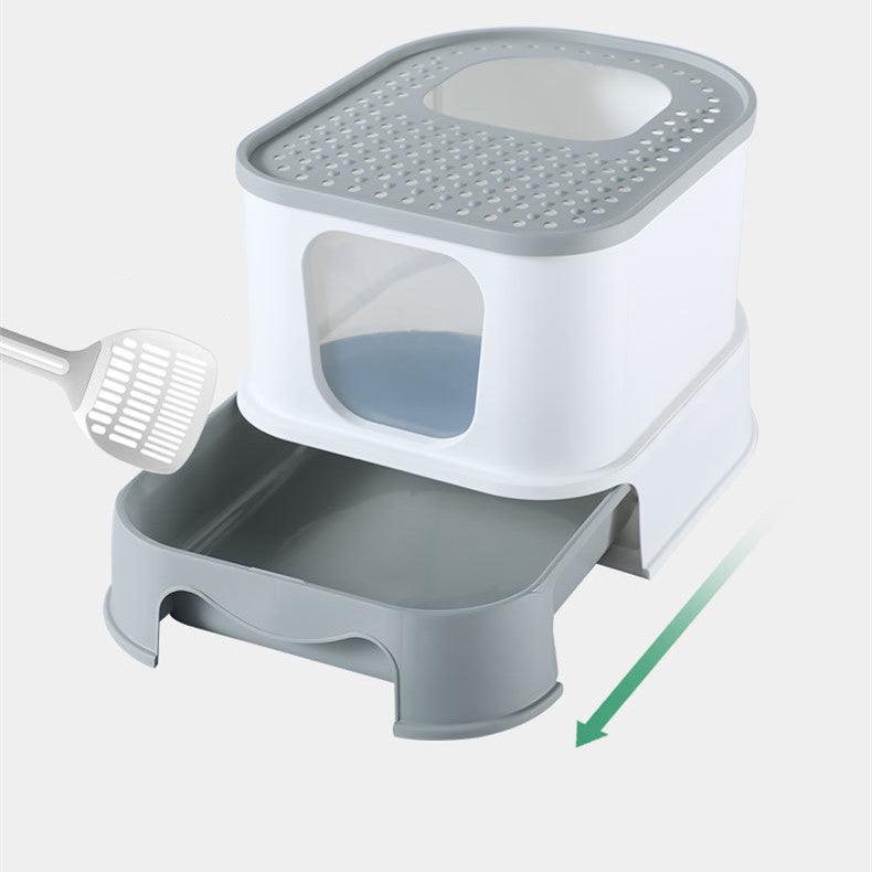 Splashguard Cat Litter Basin - Stylish And Practical Closed Design