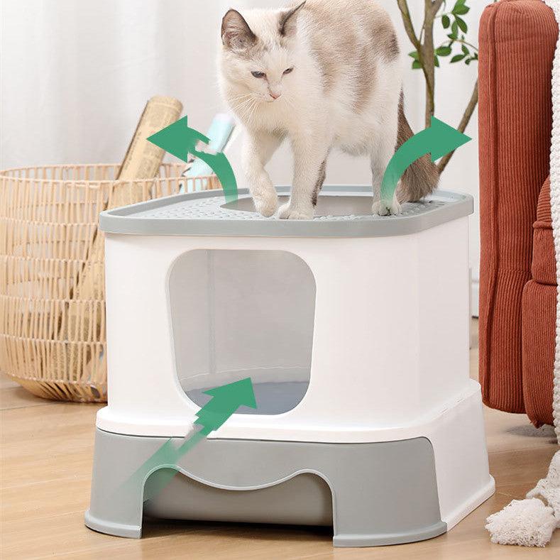 Splashguard Cat Litter Basin - Stylish And Practical Closed Design