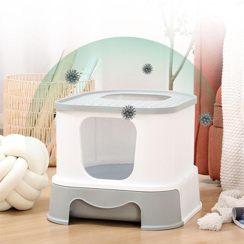 Splashguard Cat Litter Basin - Stylish And Practical Closed Design
