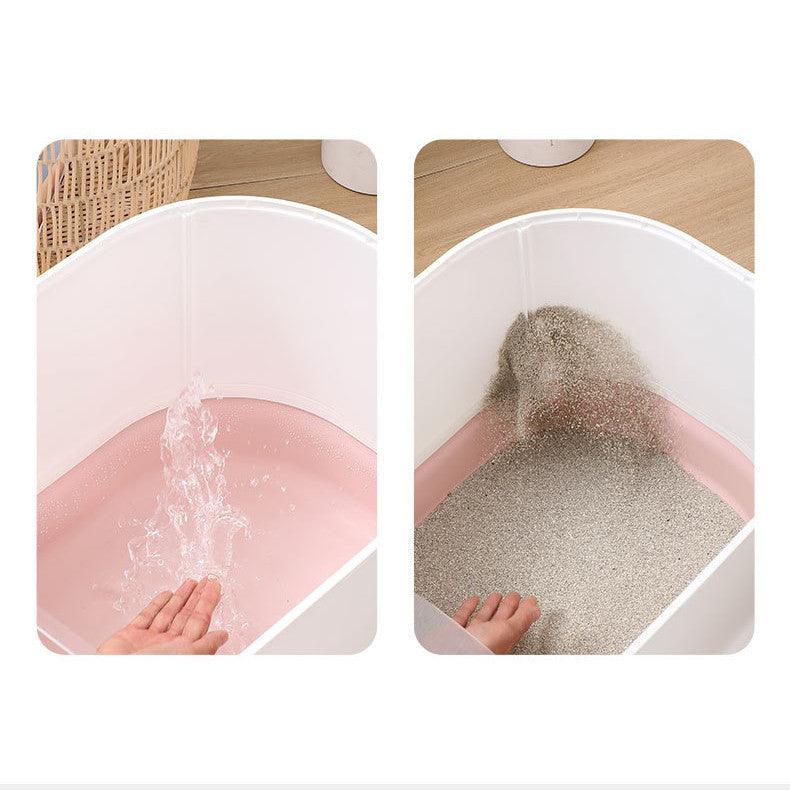 Splashguard Cat Litter Basin - Stylish And Practical Closed Design